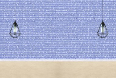 Yeni boş oturma odası iç dekorasyon ahşap zemin, taş duvar konsepti. Ev, ofis ve otel için dekoratif arka plan. 3B illüstrasyon