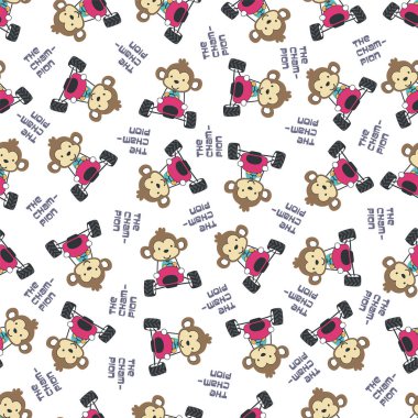Seamless pattern vector of off road car with animal driver. Creative vector childish background for fabric textile, nursery background, baby clothes, poster, wrapping paper and other decoration.