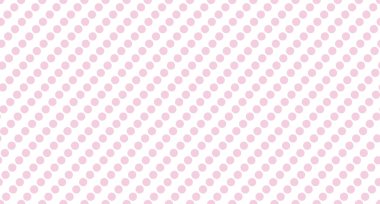 Pırıl pırıl benekli desen. Doku yineleniyor. Renkli puantiyeli arka plan. Pembe benekli desen. Pembe polka ambalaj dokusu. Vektör illüstrasyonu