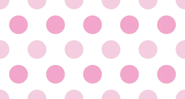 シームレスなポルカドットパターン ベクトル繰り返しテクスチャ 色のパステルの背景を持つポルカドット ピンクの水玉模様 ピンクのポルカが食感を包む ベクターイラスト — ストックベクタ