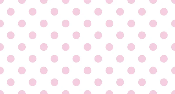 シームレスなポルカドットパターン ベクトル繰り返しテクスチャ 色のパステルの背景を持つポルカドット ピンクの水玉模様 ピンクのポルカが食感を包む ベクターイラスト — ストックベクタ