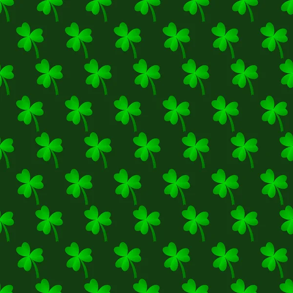 绿色的三叶草留下无缝图案 最小矢量背景 Clover符号符号模式 矢量说明 — 图库矢量图片
