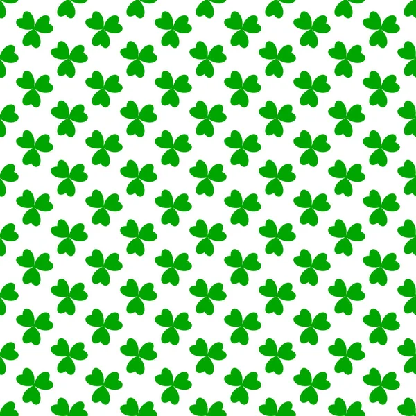 Green Clover Leaves Seamless Pattern Minimal Vector Background Clover Sign — Stock Vector