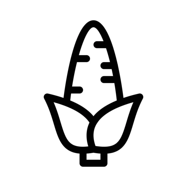 Кукурузная Икона Контур Кукурузный Вектор Значок Веб Дизайна Изолированный Фон — стоковый вектор