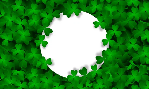 Clover Leaves Background Blank Card Clover Leaves Background Realistic Green — Stock Vector