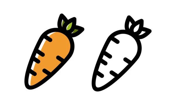 Набір Свіжої Моркви Барвистому Монохромному Стилі Лінії Мистецтва Натуральний Овоч — стоковий вектор