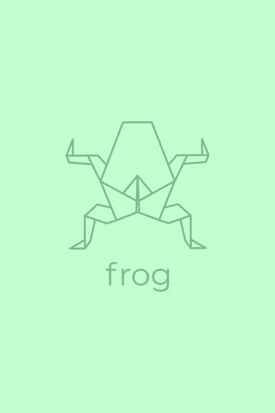 Οριγκάμι Βατράχου Αφηρημένη Γραμμή Τέχνη Βάτραχος Σχέδιο Λογότυπο Ζωικό Οριγκάμι — Διανυσματικό Αρχείο