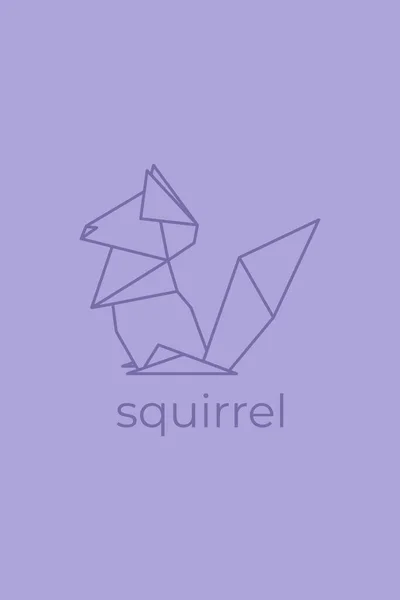 Белка Оригами Дизайн Логотипа Abstraw Art Squirrel Животное Оригами Животные — стоковый вектор