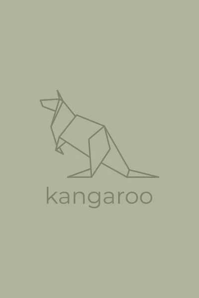 Origami Canguro Diseño Abstracto Línea Arte Canguro Logo Origami Animal — Archivo Imágenes Vectoriales