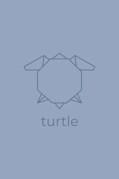 Schildkröten Origami Abstrakte Linie Kunst Schildkröte Logo Design Tierisches Origami — Stockvektor