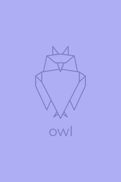 Сова Оригами Абстрактное Художественное Оформление Логотипа Совы Животное Оригами Животные — стоковый вектор