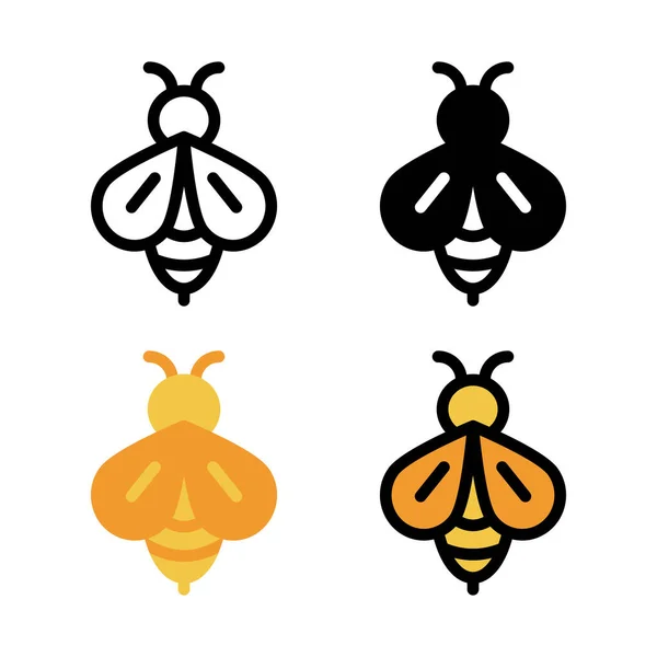 Набор Медовых Икон Красочная Икона Медоносной Пчелы Креативный Геометрический Дизайн — стоковый вектор