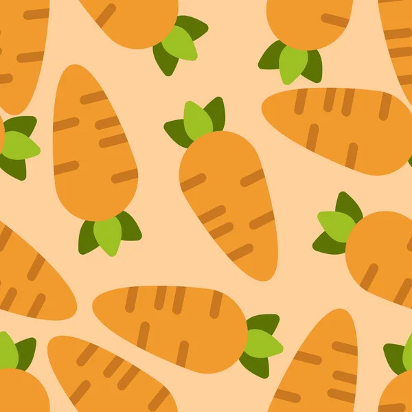 Carrot Seamless Pattern Cute Background Vector Cute Carrots Seamless Pattern — Stock Vector