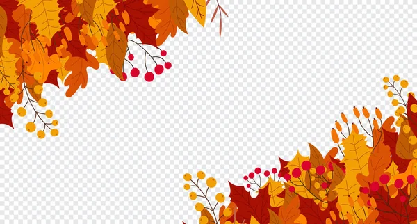 Адски Осенние Опавшие Листья Осенняя Листва Популярные Листья Осенний Дизайн — стоковый вектор