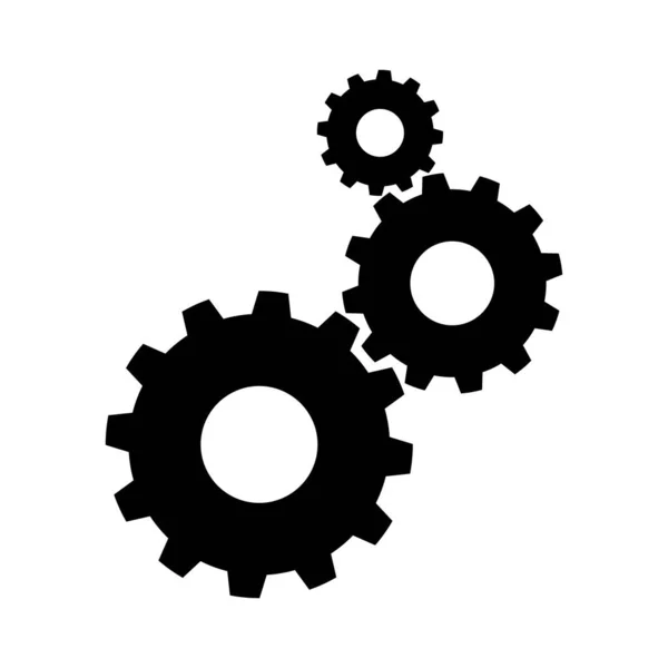 Cogwheel Grupp Svart Vektor Ikon Redskap Set Enkel Glyf Webbsymbol — Stock vektor