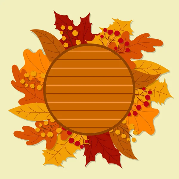 Hello Autumn Falling Leaves Autumnal Foliage Fall Popular Leaves Autumn — Stock Vector