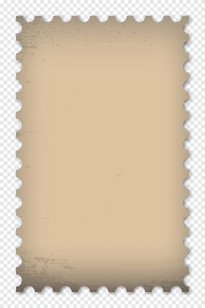 Oude Grunge Postzegel Schoon Postzegelsjabloon Postzegelgrens Mockup Postzegel Met Schaduw — Stockvector