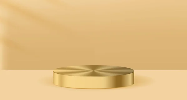 Gold Podium Oder Vitrine Produkte Platzieren Stil Podium Gold Luxus — Stockvektor
