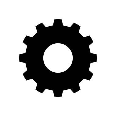 Çark ya da vites simgesi. Endüstriyel mekanizma için basit dişli çark. Ayarlar simgesi. Vektör İllüstrasyonu