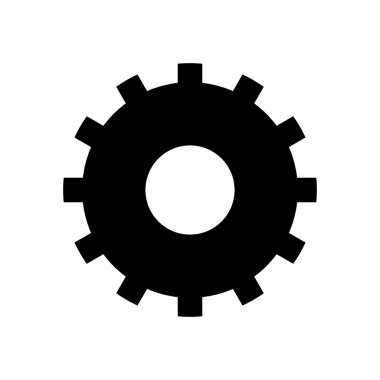 Çark ya da vites simgesi. Endüstriyel mekanizma için basit dişli çark. Ayarlar simgesi. Vektör İllüstrasyonu