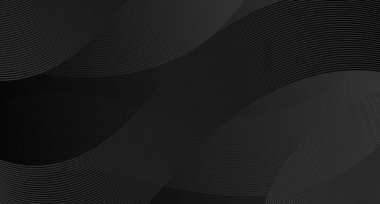 Abstract black vector background with stripes. Abstract black gradient background. Shiny black texture. Vector illustration