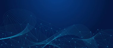 Technology abstract lines and dots connection background. Connection digital data and big data concept. Network connection dots and lines. Futuristic background. Vector illustration