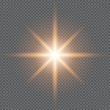 Special lens flare light effect. Light effects. Magical explosion with star dust. Yellow energy flash. Vector light stars. Star burst. Vector illustration