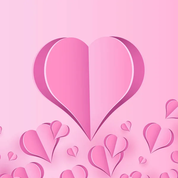 Διακοπές Σχεδιασμό Φόντο Μεγάλη Καρδιά Καρδιές Οριγκάμι Διάνυσμα Σύμβολα Αγάπης — Διανυσματικό Αρχείο