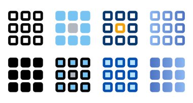 Menü simgeleri farklı. Menü simgeleri. Farklı biçim simgeleri seti. Vektör illüstrasyonu