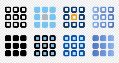 Menü simgeleri farklı. Menü simgeleri. Farklı biçim simgeleri seti. Vektör illüstrasyonu