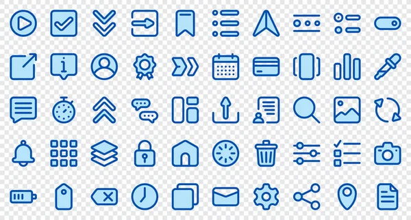 Basic User Interface Essential Set Blue Icon Set User Interface — Stock Vector