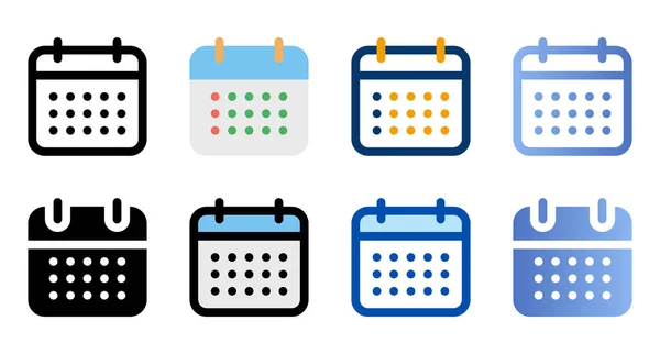 Kalendersymbole Unterschiedlichem Stil Kalender Symbole Verschiedene Stilsymbole Gesetzt Vektorillustration — Stockvektor