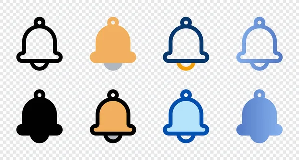 Stock vector Notification bell icons in different style. Notification bell icons. Different style icons set. Vector illustration