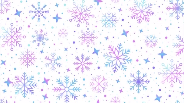 Fundo Inverno Com Flocos Neve Animados Padrão Com Flocos Neve — Vídeo de Stock
