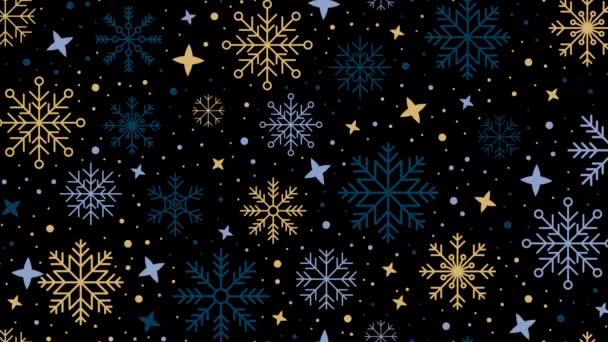 Zimowe Tło Animowanymi Płatkami Śniegu Wzór Płatków Śniegu Zimowe Tło — Wideo stockowe
