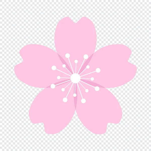 stock vector Cherry blossom flower or sakura flat icon. Sakura icon. Pink cherry flower. Vector illustration