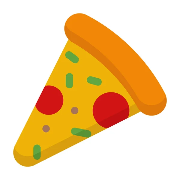 Pizzascheiben Symbol Pizzascheiben Mit Peperoni Flach Symbol Pizzeria Lebensmittelschild Fast — Stockvektor
