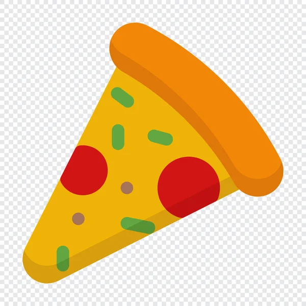 Pizza Skiva Ikon Pizza Skiva Med Pepperoni Platt Ikon Pizzeria — Stock vektor