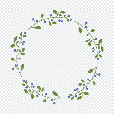 El çizimi defne çerçeve dalları. Yapraklı çiçek çelengi. Tasarım için dekoratif unsur. Vektör illüstrasyonu