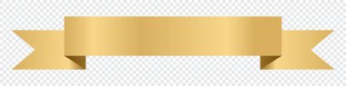 Altın kurdele ya da etiket. Sancak sembolü. Dalga afişi elementleri. Vektör illüstrasyonu
