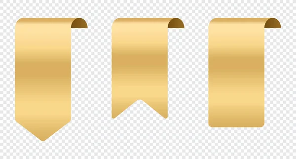 販売と新しいラベルコレクションセット ゴールドリボンバナー 光沢のある絹のリボン リボンのセット ショッピングタグ アイコンの販売 ベクターイラスト — ストックベクタ
