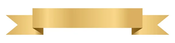 Gyllene Band Eller Etikett Banner Symbol Vifta Med Banderoller Vektorillustration — Stock vektor