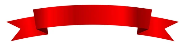 絹の赤いリボンまたはラベル 旗記号 波の旗の要素 ベクターイラスト — ストックベクタ