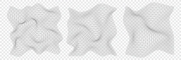 Στρεβλωμένο Τετράγωνο Πλέγμα Υφή Διχτυού Retro Punk Στοιχεία Σχεδιασμού Δίκτυο — Διανυσματικό Αρχείο