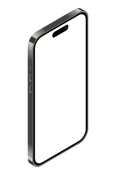 Realistische Smartphone Mockup Isometrische Smartphone Mobiele Telefoon Met Leeg Scherm — Stockvector