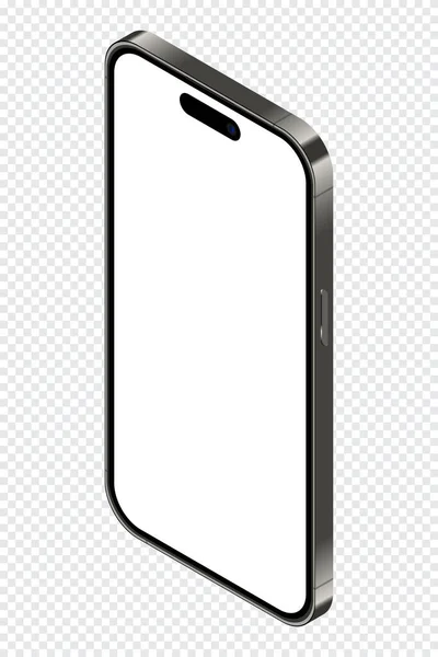 Mockup Smartphone Realista Smartphone Isométrico Telefone Móvel Com Tela Branco — Vetor de Stock