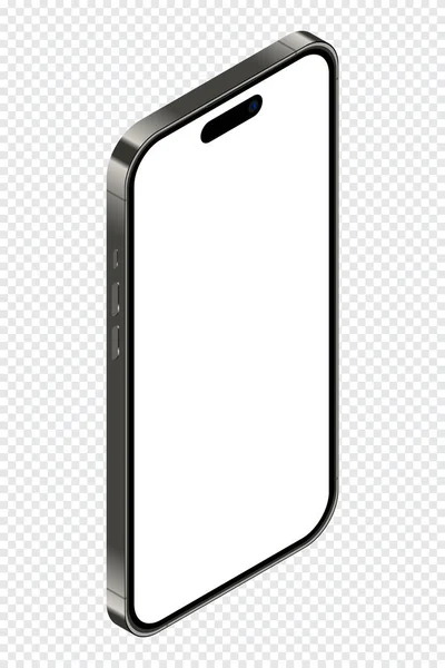 Modèle Réaliste Smartphone Smartphone Isométrique Téléphone Portable Avec Écran Blanc — Image vectorielle