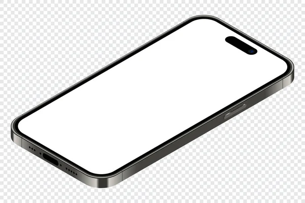 Realistická Maketa Smartphonu Izometrický Smartphone Mobilní Telefon Prázdnou Obrazovkou Vektorová — Stockový vektor