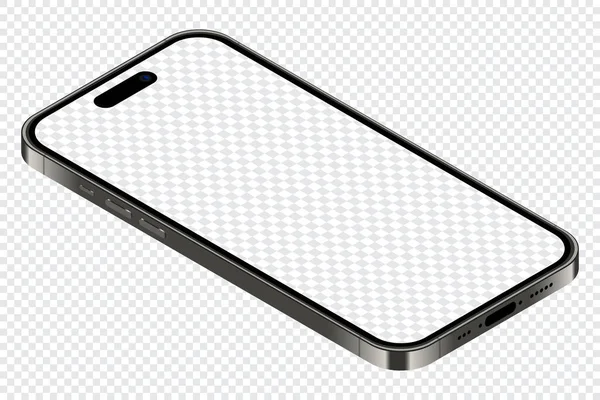 Mockup Smartphone Realista Conjunto Smartphones Isométricos Telefones Celulares Com Tela — Vetor de Stock