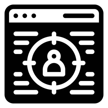 Hedef Seyirci Simgesi. Dijital pazarlama konsepti. Özet simgesi